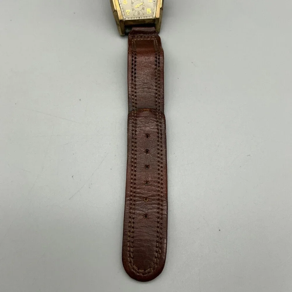 Vintage Westfield Mens Watch 23mm Cream Dial Brown Leather Manual Wind For Parts